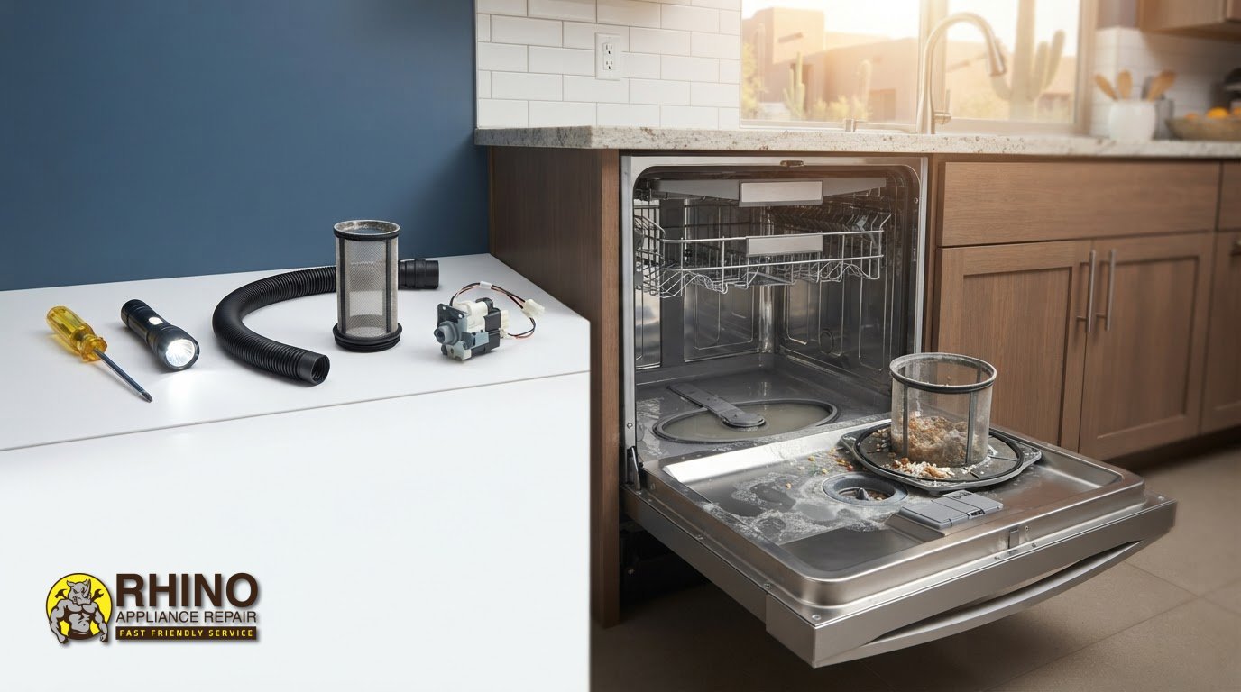 You are currently viewing Dishwasher Not Draining? Common Causes and Repair Tips for East Valley Homeowners