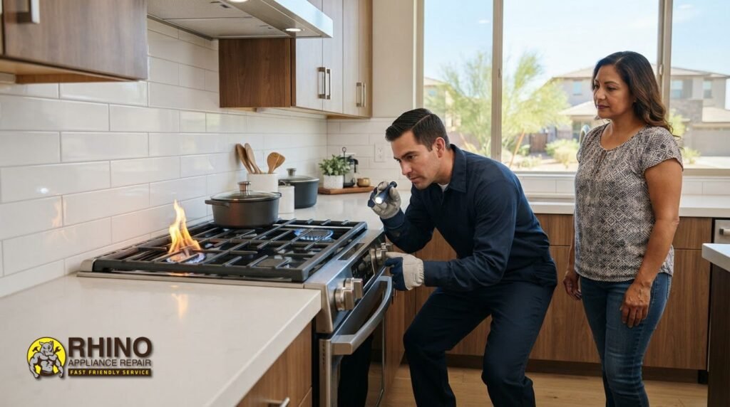 Read more about the article Gas Range Repair in Gilbert, AZ: Symptoms, Safety, and Service